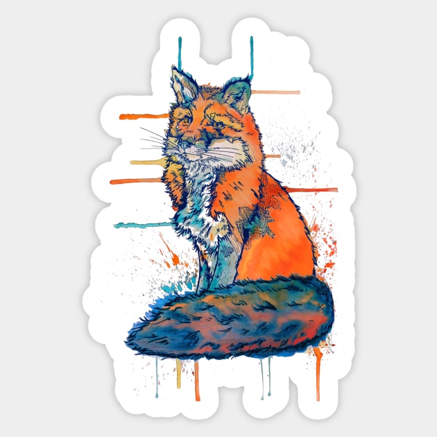 Watercolor Fox design best suited for white & off-white clothing Sticker by istill